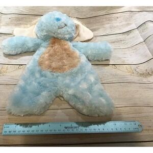 Baby Ganz Flat A Pat Puppy Blue Tan Blankie Blanket Security Lovey TbB9